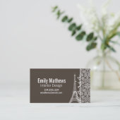 Dunkle Taupe, braune Damaskus; Paris Visitenkarte (Stehend Vorderseite)