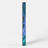 Dunkle Teal-Achat-Geoden-Monogramm iPhone Hülle (Rechte Seite)