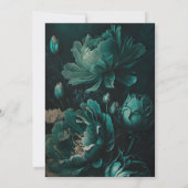 Dunkle Teal Blumen Sweet 16 Einladung (Rückseite)