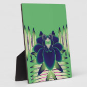 Dunkle Teal-Lotos-Fraktal-Botanik-Kunst Fotoplatte (Seite)