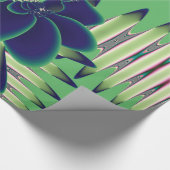 Dunkle Teal-Lotos-Fraktal-Botanik-Kunst Geschenkpapier (Ecke)