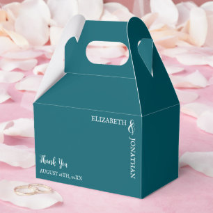 Dunkle Teal moderne Typografie Hochzeit Geschenkschachtel