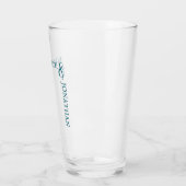 Dunkle Teal moderne Typografie Hochzeit Glas (Links)