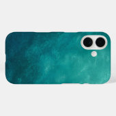 Dunkle Teal-Ombre-Textur Case-Mate iPhone Hülle (Rückseite (Horizontal))