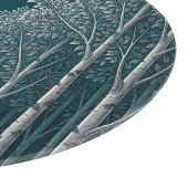 Dunkle Teal Weiße Birkenwald Bäume Schneidebrett (Ecke)