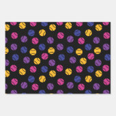 Dunkle Tennismuster auf Geschenkpapier Set (Vorderseite)