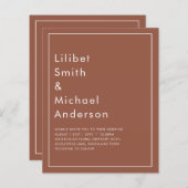 Dunkle Terracotta-Monochrome Hochzeit (Vorne/Hinten)