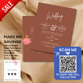 Dunkle Terracotta-Monochrome Hochzeit Flyer