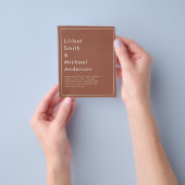 Dunkle Terracotta-Monochrome Hochzeit Flyer (Gruppe)