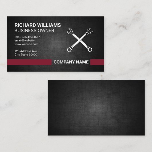 Dunkle Textur | Hardware Visitenkarte (Vorne/Hinten)