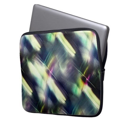 Dunkle Textur mit farbigem Chrom und virtuell grob Laptopschutzhülle (Vorderseite Links)