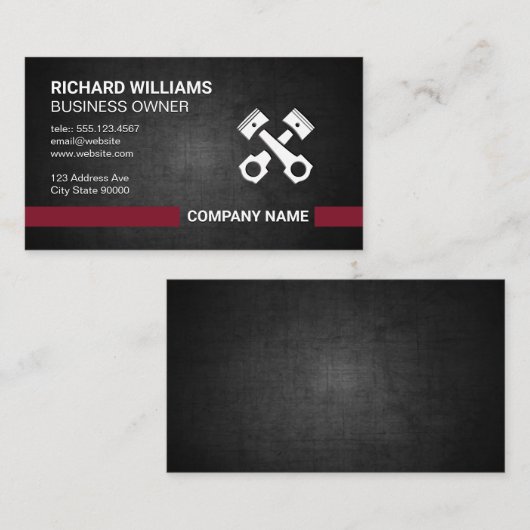 Dunkle Textur | Pistolenhardware Visitenkarte (Vorne/Hinten)