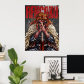 Dunkle texturierte Anime-Skizzenkunst Poster (Heimbüro)
