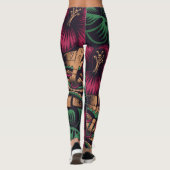 Dunkle Ticki-Maske und Hibiskus-Blume Leggings (Rückseite)