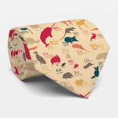 Dunkle Tier-Alphabet-Krawatte Krawatte (Gerollt)