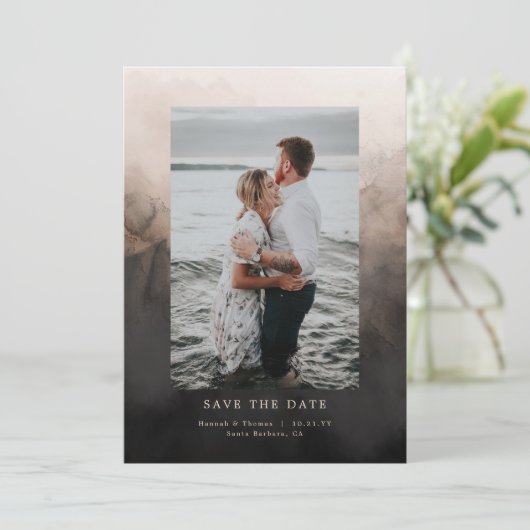 Dunkle Tinte Hochzeit speichern Sie das Datum Save The Date (Stehend Vorderseite)