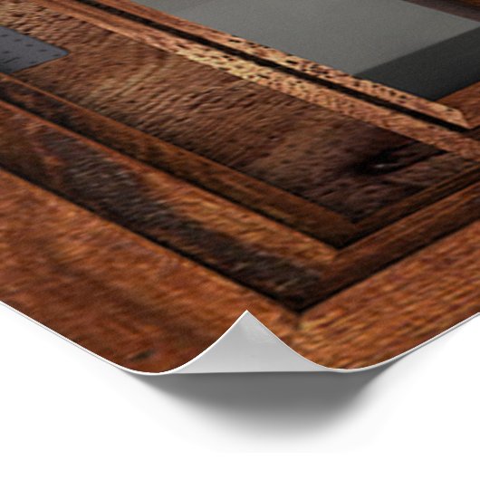 Dunkle Tinte, offene französische Fensteransicht m Poster (Ecke)