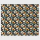 Dunkle tropische Flora Geschenkpapier (Flach)