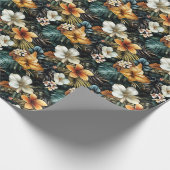 Dunkle tropische Flora Geschenkpapier (Ecke)