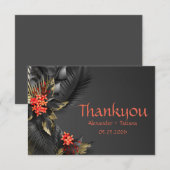 Dunkle tropische Hochzeit Dankeskarte (Vorne/Hinten)