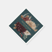 Dunkle Türkis Blumen Gothic Hochzeitsservietten Serviette (Ecke)