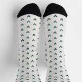 Dunkle Türkisblaue Herz-Muster-Socken Socken (Oben)