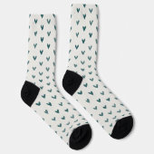 Dunkle Türkisblaue Herz-Muster-Socken Socken (Rechts)