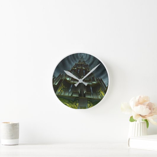 Dunkle Turmsperre Runde Wanduhr (Zuhause)