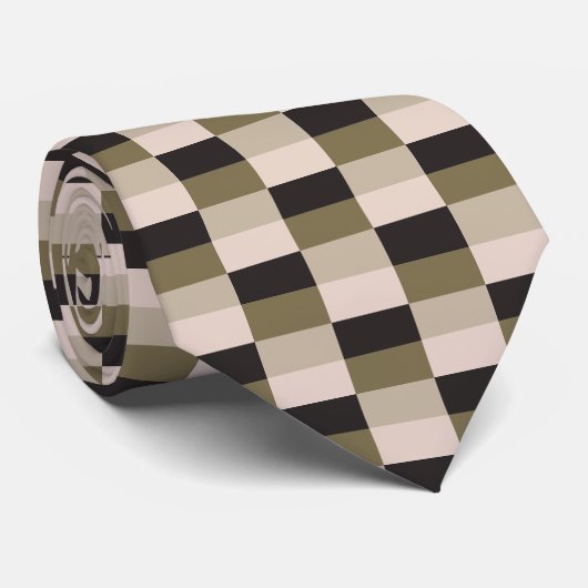Dunkle und beige Farbbalken Krawatte (Gerollt)