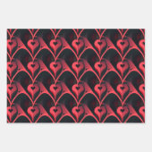 Dunkle und elegante Abstrakte Liebe Herzstück Vale Geschenkpapier Set (Vorderseite)