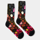 Dunkle und farbenfrohe Mosaikstrümpfe Socken (Rechts)