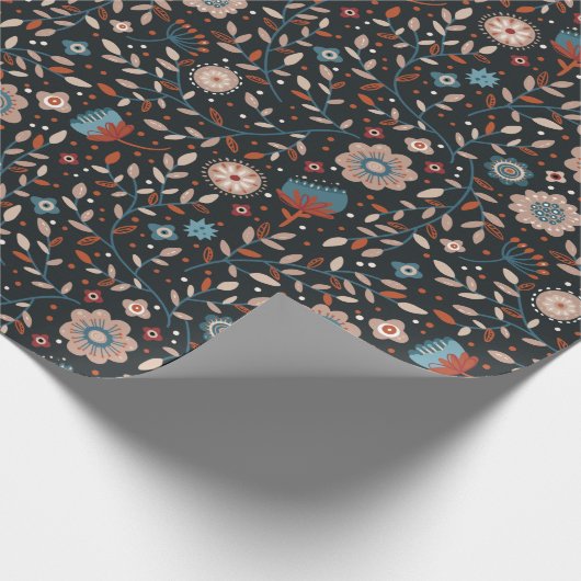 Dunkle und gemütliche Waldlandschaft, botanisch Geschenkpapier (Ecke)