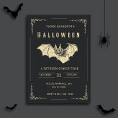 Dunkle und Gold Moderne Halloween-Party Einladung