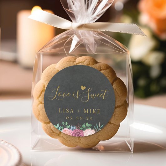 Dunkle und goldene Liebe ist süße Gastgeschenk Hoc Runder Aufkleber