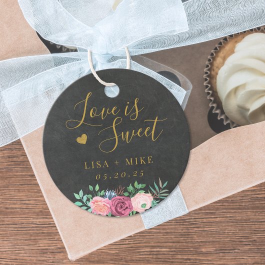 Dunkle und goldene Liebe ist süße Hochzeit Geschenkanhänger