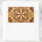 Dunkle und goldene Rose Rechteckiger Aufkleber (Tasche)