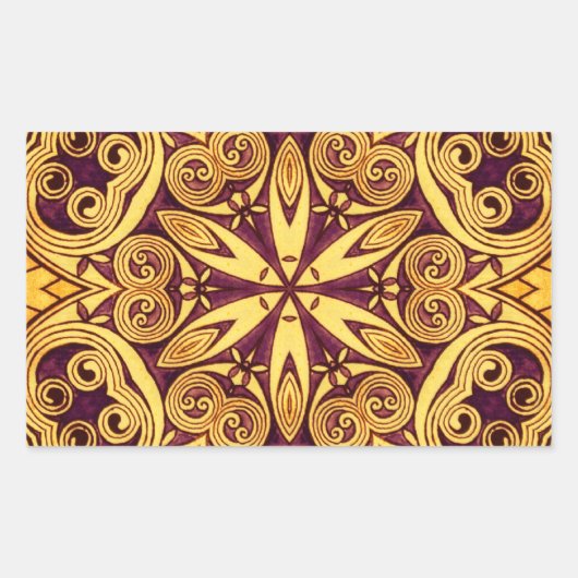 Dunkle und goldene Rose Rechteckiger Aufkleber (Vorderseite)