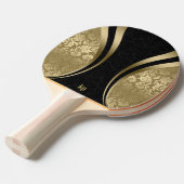 Dunkle und goldene Streifen Damaskus Tischtennis Schläger (Vorderseite)