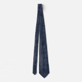 Dunkle und helle blaue Denim Stripe Neck Tie Krawatte (Rückseite)