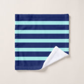 Dunkle und hellgraue Streifen, Monogramm, Badehand Badhandtuch Set (Waschlappen)