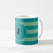 Dunkle und hellgrüne Streifen Kaffeetasse (VorderseiteRechts)