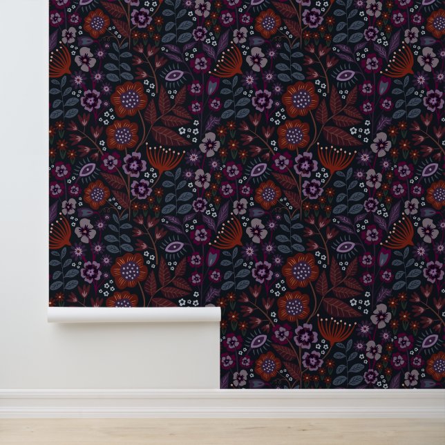 Dunkle und launische Floral Whimsigothic - Jewel T Tapete (Anwendung)