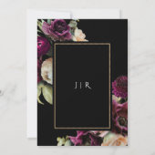 Dunkle und launische Lila Bloom Bloom Black Weddin Einladung (Rückseite)
