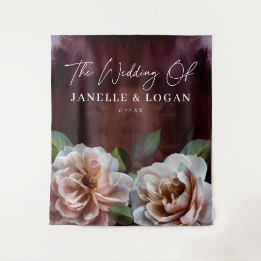 Dunkle und launische Rustikale Blumenzange Wandteppich (Vorderseite)