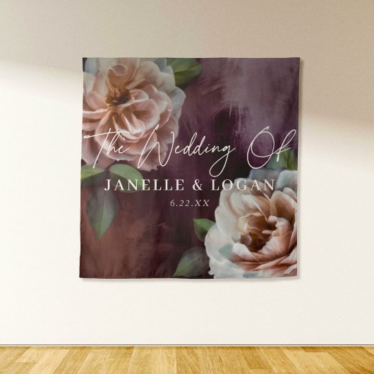 Dunkle und launische Rustikale Blumenzange Wandteppich