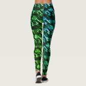 Dunkle und leicht grüne Meerjungenskala Leggings (Rückseite)