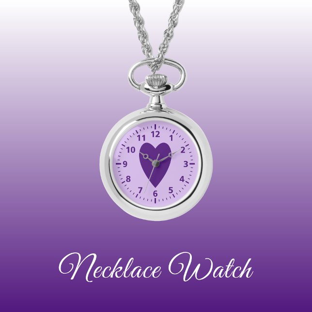 Dunkle und leichte lila Liebe Necklace Watch Armbanduhr (Von Creator hochgeladen)