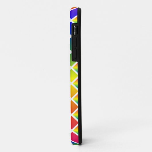 Dunkle und LIght-Regenbows (Diamond Checkered) Case-Mate iPhone Hülle (Hinten/Links)