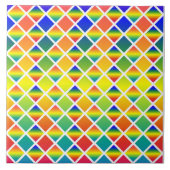 Dunkle und LIght-Regenbows (Diamond Checkered) Fliese (Vorderseite)