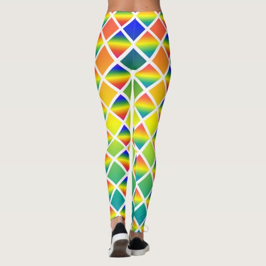 Dunkle und LIght-Regenbows (Diamond Checkered) Leggings (Rückseite)